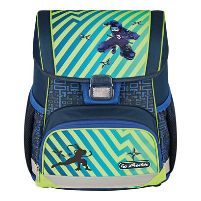 herlitz-loop-plus-funky-ninja-mochila-escolar-verdeazul-oscuro-incluye-estuche-de-16-piezas-estuche-de-lapices-bolsa-de-deporte