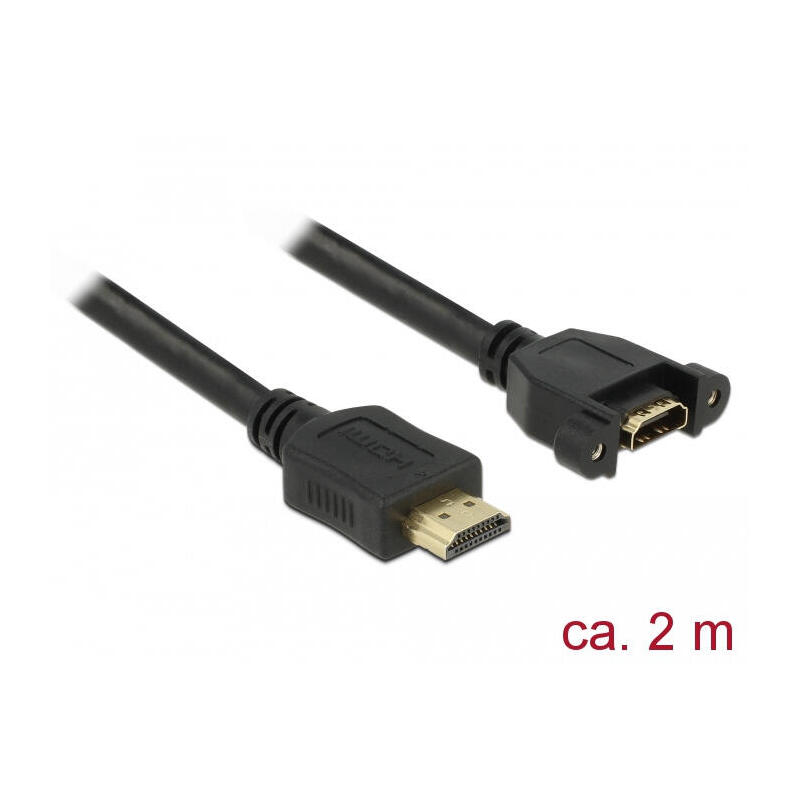 delock-cable-hdmi-a-macho-hdmi-a-hembra-am-einbau-4k-30-hz-2-m