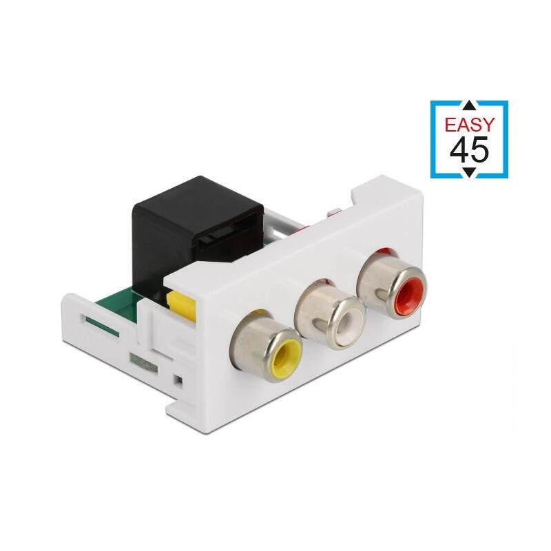 delock-modulo-easy-45-3-x-puerto-rca-hembra-a-puerto-rj45-hembra-225-x-45-mm