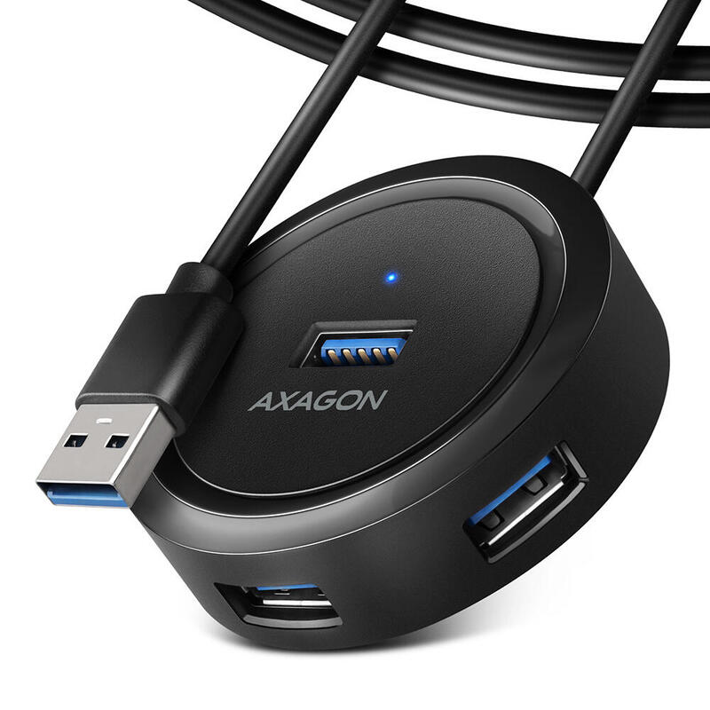 axagon-hue-p1al-hub-de-interfaz-usb-32-gen-1-31-gen-1-type-a-5000-mbits-negro