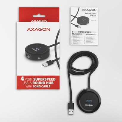 axagon-hue-p1al-hub-de-interfaz-usb-32-gen-1-31-gen-1-type-a-5000-mbits-negro