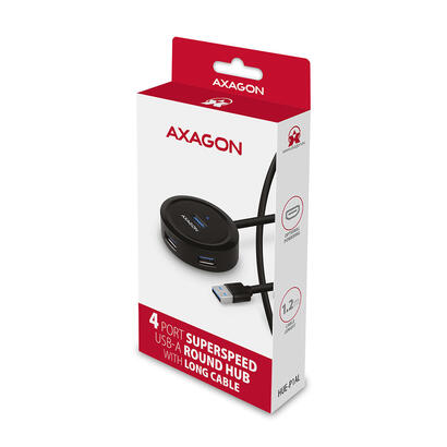 axagon-hue-p1al-hub-de-interfaz-usb-32-gen-1-31-gen-1-type-a-5000-mbits-negro