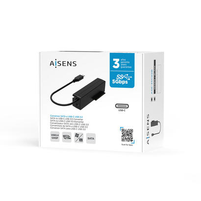 aisens-adaptador-sata-a-usb-c-usb-30usb31-gen1-para-discos-duros-25-y-35-con-alimentador-negro