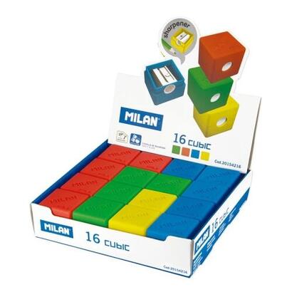 milan-caja-expositora-16-sacapuntuas-con-deposito-cubic-varios-colores
