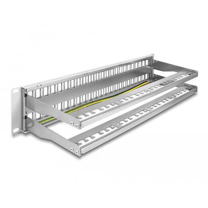 delock-patch-panel-keystone-de-19-de-48-puertos-con-alivio-de-tension-2u-gris