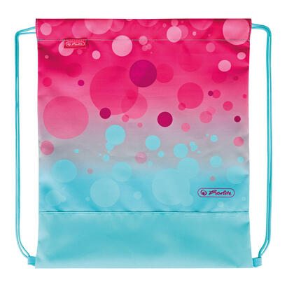 herlitz-softlight-plus-greenline-pink-bubbles-cartera-rosaazul-claro-incl-estuche-lleno-de-16-piezas-estuche-para-lapices-bolsa-