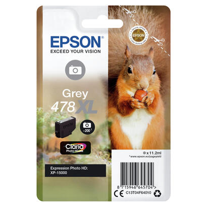 tinta-epson-squirrel-singlepack-grey-478xl-claria-photo-hd-ink-c13t04f64010