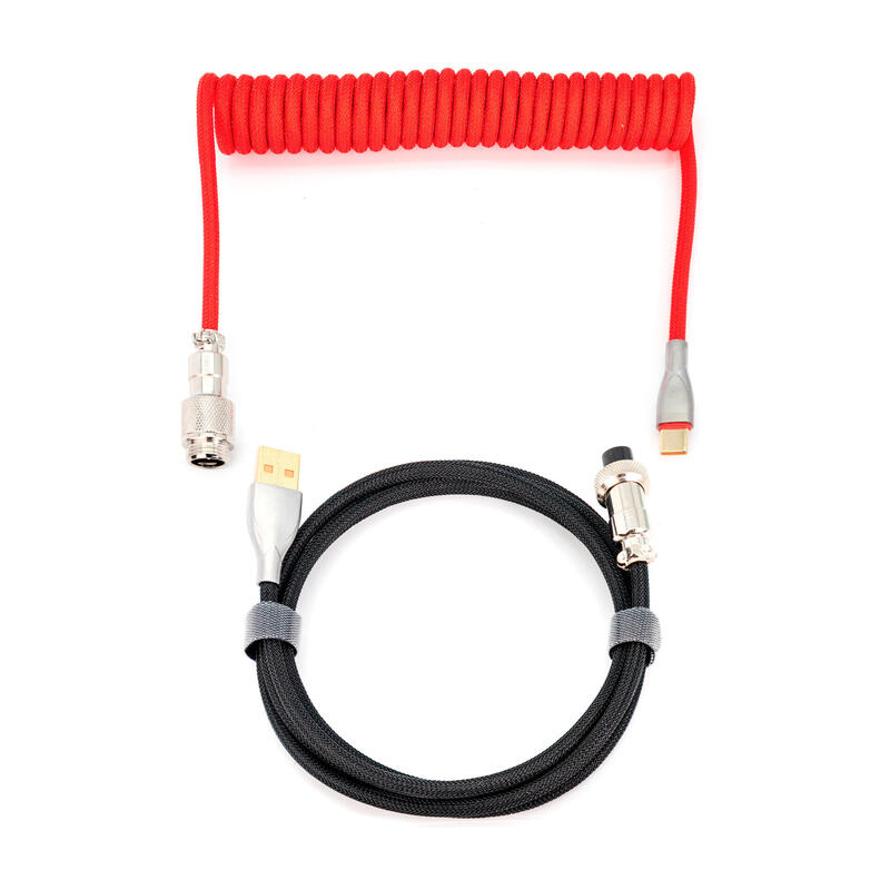 phoenix-kioru-cable-aviador-en-espiral-con-conector-tipo-c-para-teclados-gaming-negro-y-rojo