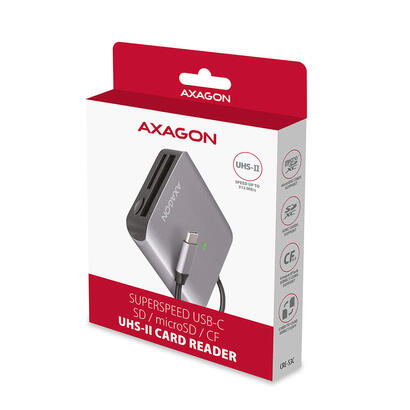 axagon-cre-s3c-lector-de-tarjeta-usb-32-gen-1-31-gen-1-type-c-gris