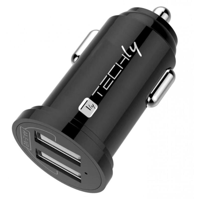 cargador-mini-coche-techly-2-puertos-usb-a-12w-24a-negro