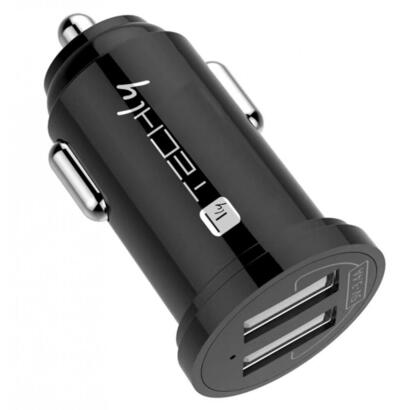 cargador-mini-coche-techly-2-puertos-usb-a-24w-48a-negro