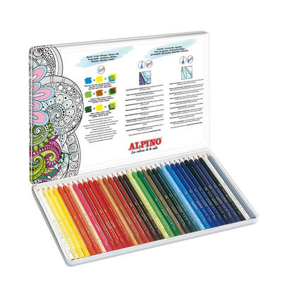 alpino-estuche-metalico-36-lapices-de-colores-experience-acuarelables-177mm-csurtidos
