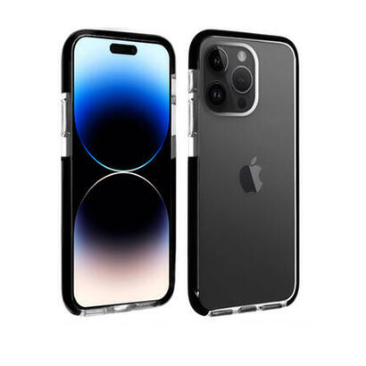 funda-apple-iphone-14-pro-akashi-color-transparente-con-borde-negro