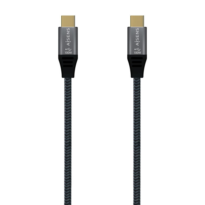 aisens-cable-usb-32-gen2x2-aluminio-20gbps-8k30hz-5a-100w-e-mark-tipo-usb-cm-usb-cm-060m-gris