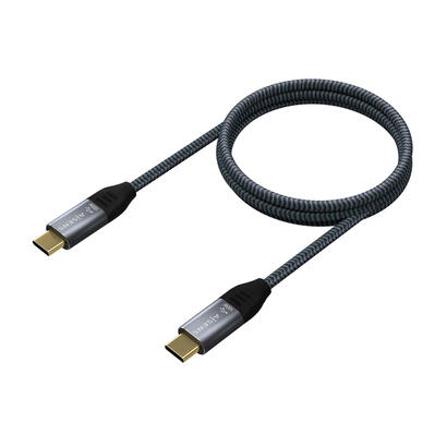 aisens-cable-usb-32-gen2x2-aluminio-20gbps-8k30hz-5a-100w-e-mark-tipo-usb-cm-usb-cm-060m-gris