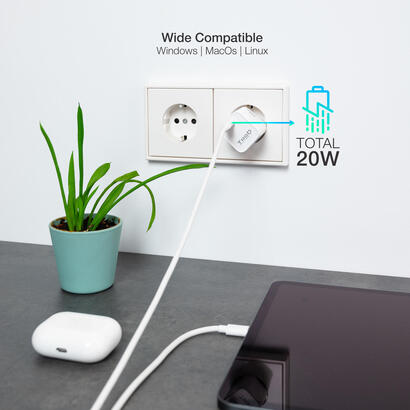 tooq-cargador-de-pared-usb-cpd-20w-blanco