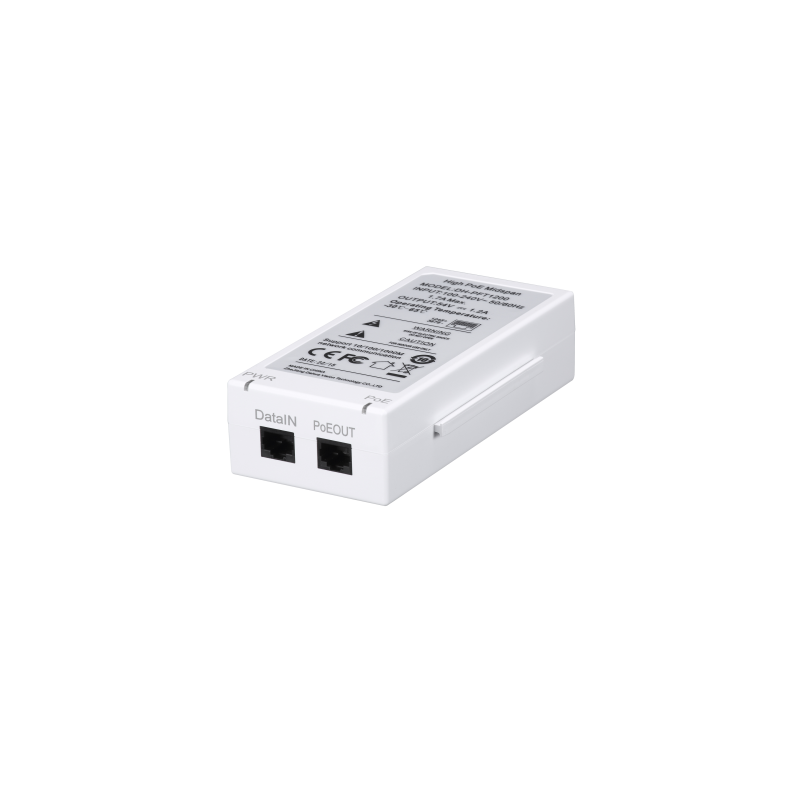 dahua-dh-pft1200-inyector-highpoe-1-puerto-8023at-60w-max-10-100-1000mbit
