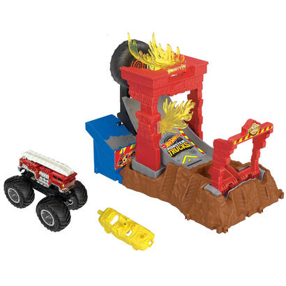 hot-wheels-monster-trucks-arena-world-entry-challenge-5-alarm-s-fire-smash-through-incl-2-coches-de-juguete