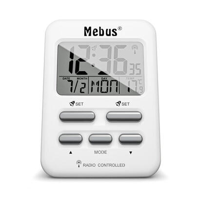mebus-25800-despertador-reloj-despertador-digital-blanco