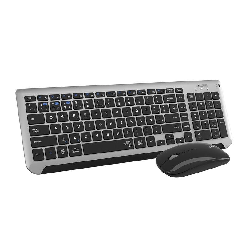 teclado-y-raton-inalambrico-subblim-combo-dual-prestige-extendido-gris-y-negro-espanol