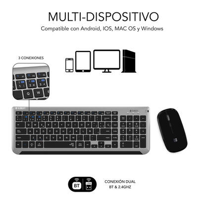 teclado-y-raton-inalambrico-subblim-combo-dual-prestige-extendido-gris-y-negro-espanol