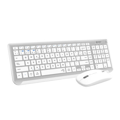 teclado-y-raton-inalambrico-subblim-combo-dual-prestige-extendido-blanco-y-plata-espanol