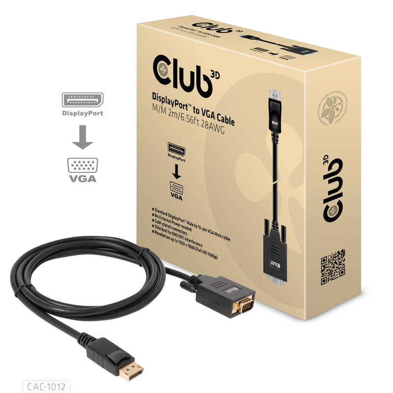 club3d-cable-displayport-vga-m-m-2m-retail club3d-cable-displayport-vga-m-m-2m-retail