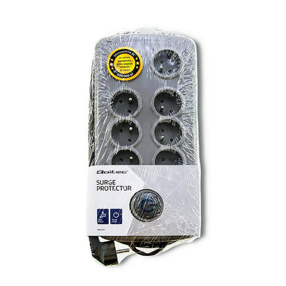 qoltec-50162-limitador-de-tension-gris-8-salidas-ac-230-v-25-m
