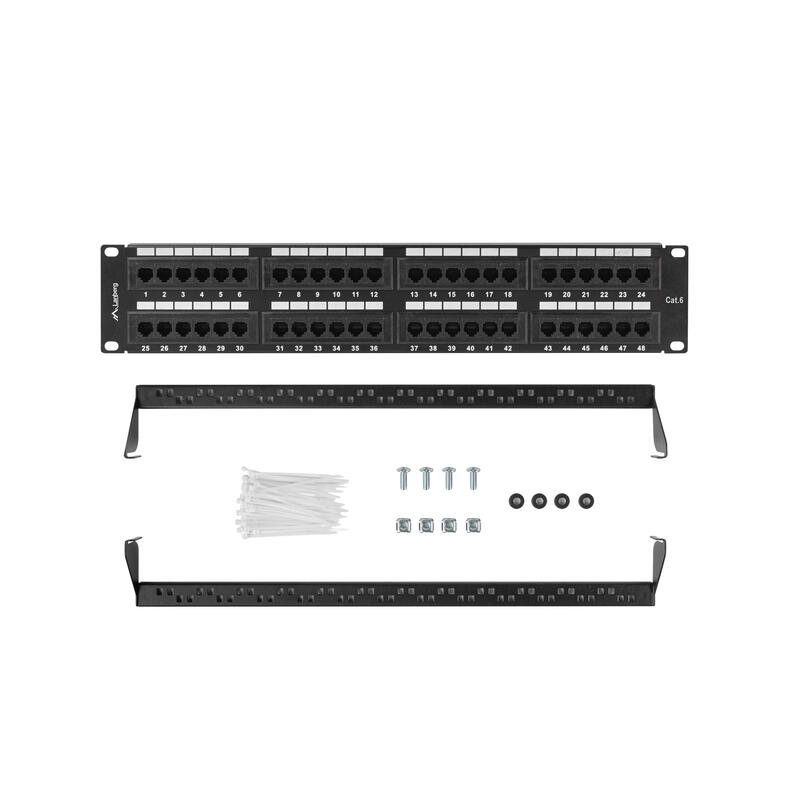 patch-panel-lanberg-48-puertos-2u-19-cat6-negro