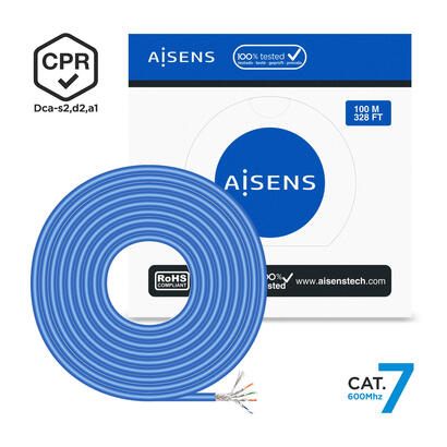 aisens-bobina-cable-rj45-lszh-cpr-dca-cat7-600-mhz-sftp-awg23-100m-azul