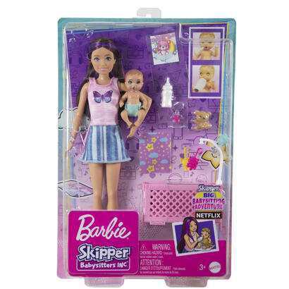 muneca-mattel-barbie-skipper-babysitters-inc-skipper-bebe-dormida-hjy33