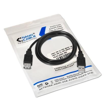 nanocable-cable-usb-20-tipo-aa-alargo-mh-1m-negro-10010202-bk