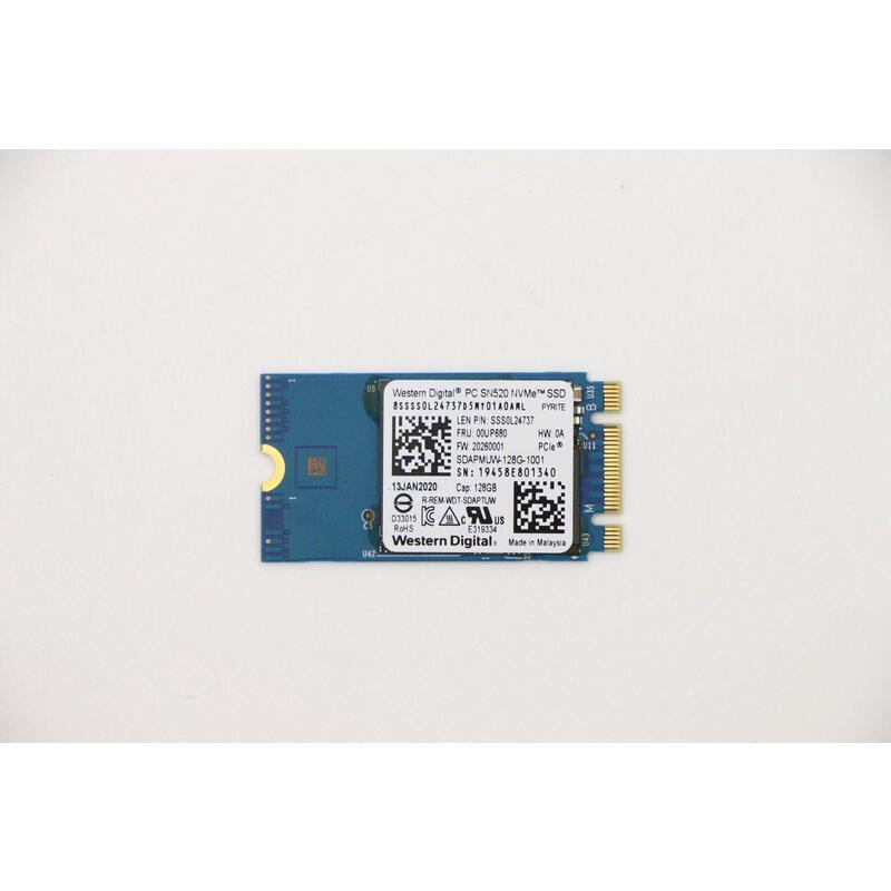 ssd-m2-pcie-nvme-fru-ssd-128gb-rohs-wd-m2-2242-sn520-128gb-gen3x2-warranty-6m