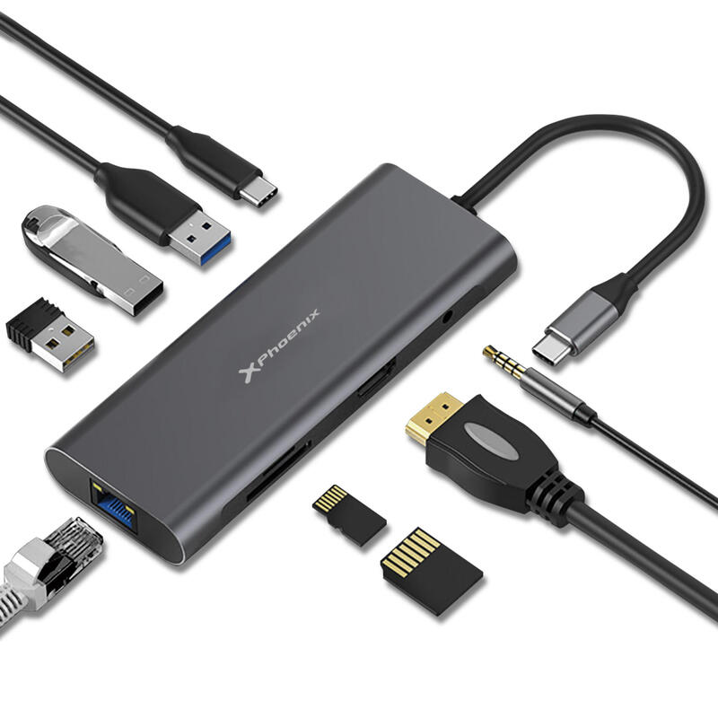 hub-usb-tipo-c-phoenix-9-en-1-conexion-ethernet-rj45-hdmi-4k-usb-30-lector-de-tarjetas-valido-para-portatiles-y-tablets-tipo-c