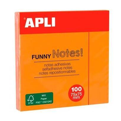 apli-notas-adhesivas-funny-75x75mm-bloc-100h-pack-12u-naranja-fluorescente