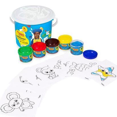 jovi-pintura-de-dedos-super-bucket-set-5-botes-35ml-20-plantillas-csurtidos-2-3-anos