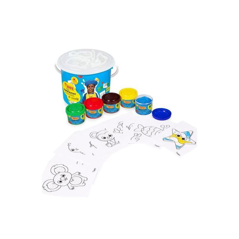 jovi-pintura-de-dedos-super-bucket-set-5-botes-35ml-20-plantillas-csurtidos-2-3-anos