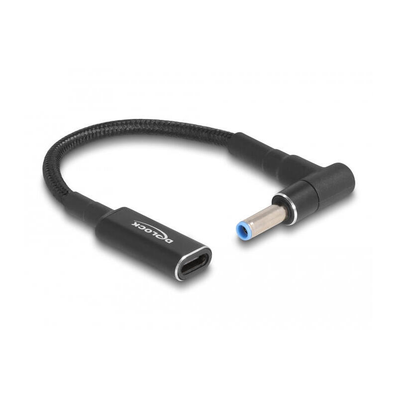 delock-60031-cable-de-carga-portatil-usb-type-c-hembra-a-hp-45-x-30-mm-macho-en-angulo-de-90-15-cm