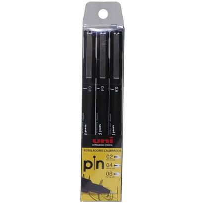 uni-ball-rotulador-calibrado-uni-pin-estuche-3-ud-punta-poliacetal-de-02-04-y-08-mm-tinta-resistente-al-agua-y-a-la-luz-color-ne