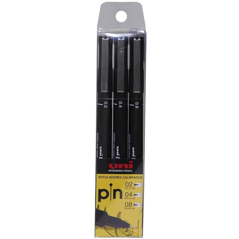 uni-ball-rotulador-calibrado-uni-pin-estuche-3-ud-punta-poliacetal-de-02-04-y-08-mm-tinta-resistente-al-agua-y-a-la-luz-color-ne