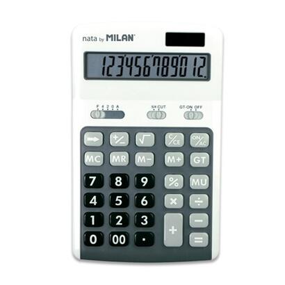 milan-calculadoras-de-12-digitos-3-teclas-de-memoria-calculo-de-margenes-raiz-cuadrada-apagado-automatico-color-blanco-y-gris