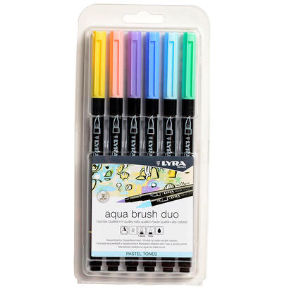 lyra-aqua-brush-duo-pack-6-rotuladores-de-doble-punta-trazos-1-5-y-1mm-tinta-base-de-agua-colores-tonos-pastel