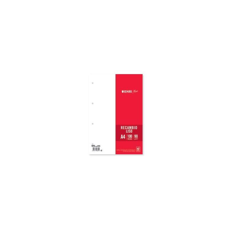 enri-plus-recambio-formato-a4-liso-4-taladros-100-hojas-90gr