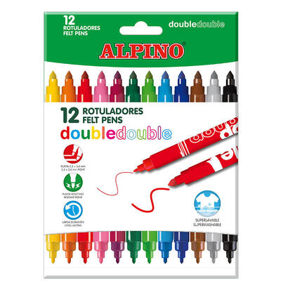 alpino-pack-de-12-rotuladores-double-double-102-rotuladores-de-doble-punta-colores-superbrillantes-tinta-superlavable-ideal-para