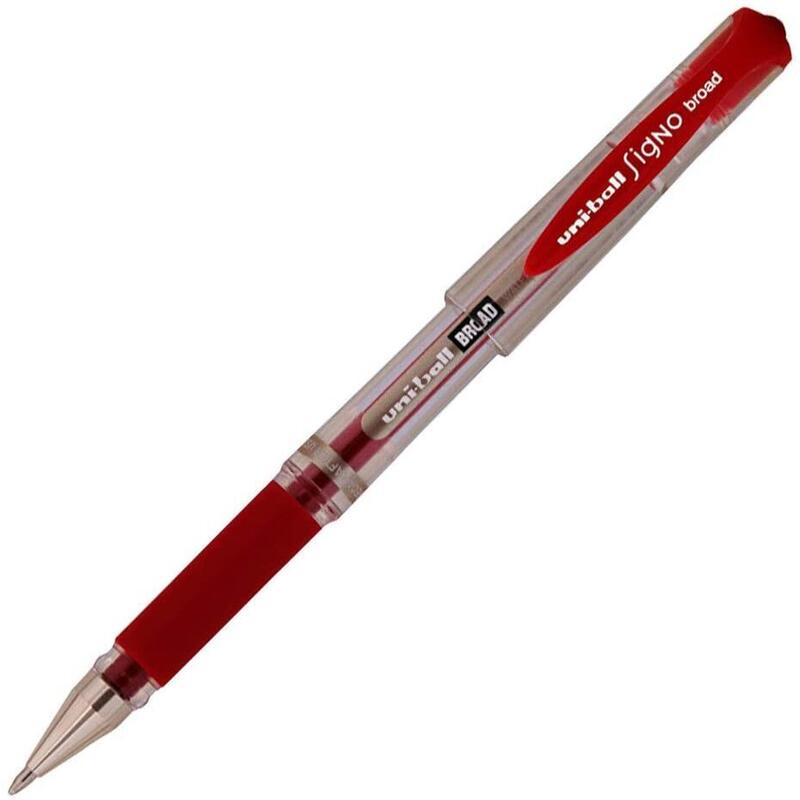 pack-de-12-unidades-uni-ball-signo-broad-boligrafo-de-gel-punta-de-acero-inoxidable-1-mm-trazo-060-mm-aprox-tinta-gel-sujecion-d