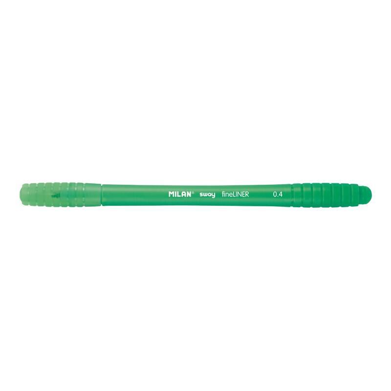 pack-de-16-unidades-milan-sway-fineliner-rotulador-punta-fina-04mm-ergonomico-tinta-al-agua-verde