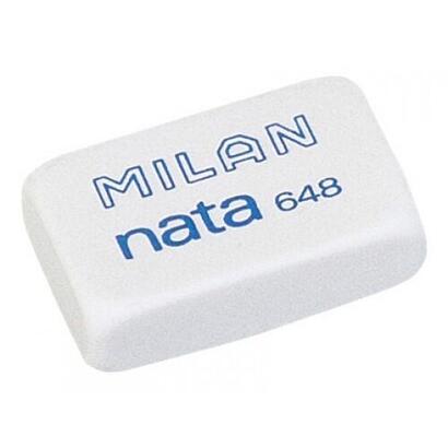 pack-de-48-unidades-milan-nata-648-goma-de-borrar-rectangular-pequena-plastico-no-dana-el-papel-color-blanco