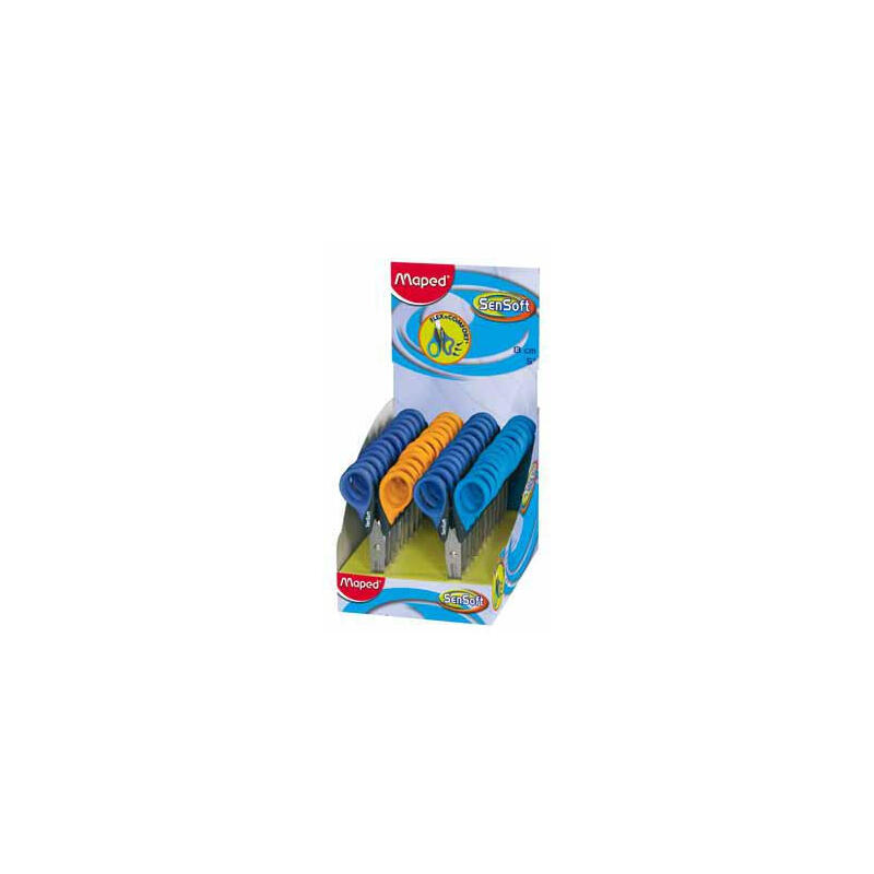maped-sensoft-tijera-escolar-punta-redonda-cuchillas-de-acero-inoxidable-mango-de-plastico-flexible-13-cm-colores-surtidos-caja-