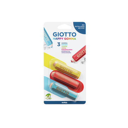 giotto-happy-goma-pack-de-3-gomas-de-borrar-plastico-colores-surtidos