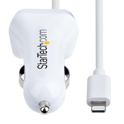 startech-cargador-de-coche-con-cable-rizado-lightning-1m-12w-blanco